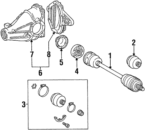 Axle & Differential for 1991 Mercedes-Benz 300 SL #0