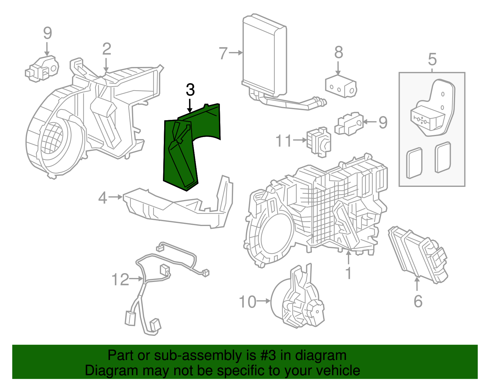 Heater and Air Conditioning Evaporator Case - GM (84055928)