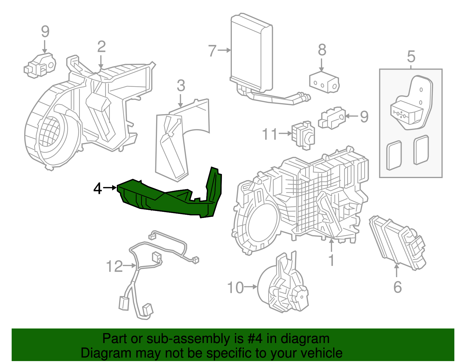 Heater and Air Conditioning Evaporator Case - GM (84055929)