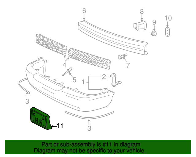 19982011 Ford 19982011 Ford Crown Victoria Front License Plate Holder Mounting Bracket OE NEW