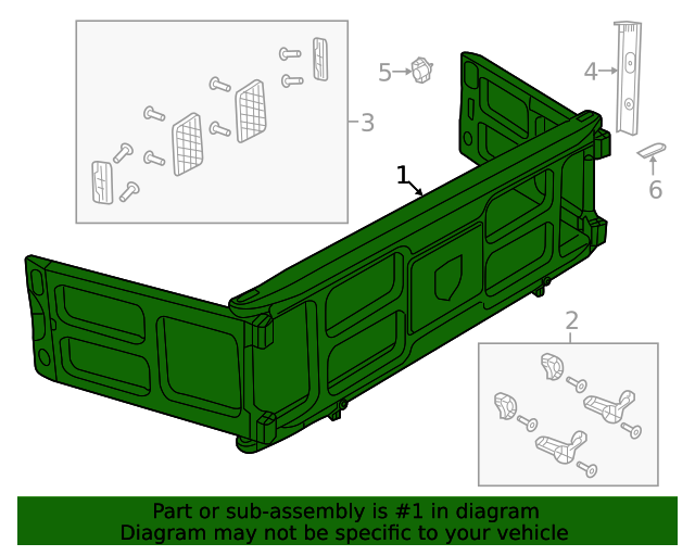 2019 Ram 1500 Bed Extender 68027145AE Factory MOPAR Direct