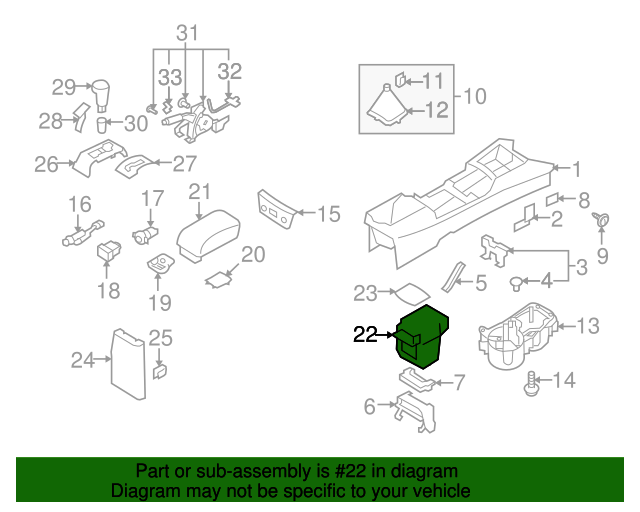 Genuine Hyundai 84630-2L000-4W Floor Console Tray Genuine Hyundai 84630-2L000-4W Floor Console Tray