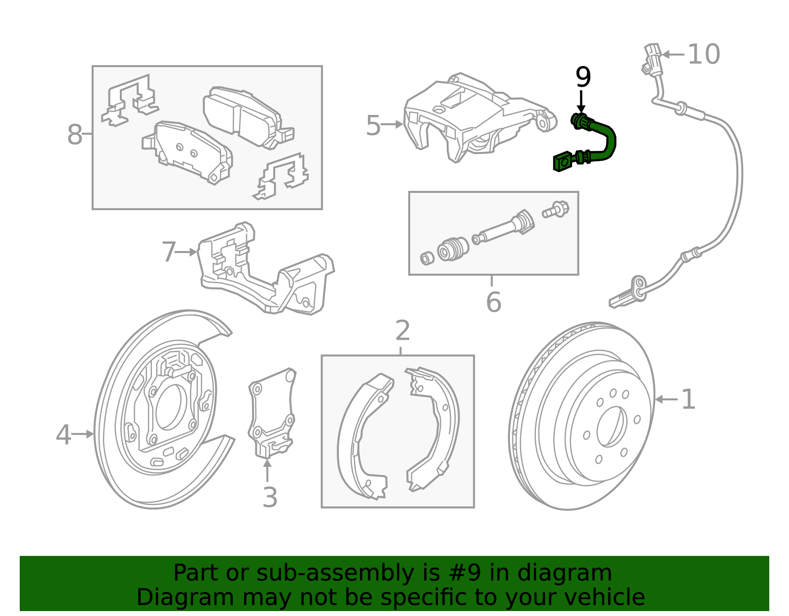 Front Passenger Side Brake Hose - GM (84463252)