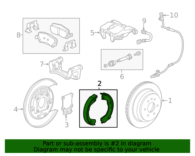 20152022 GM Rear Parking Brake Shoe Kit 23261448 Braman GM Parts