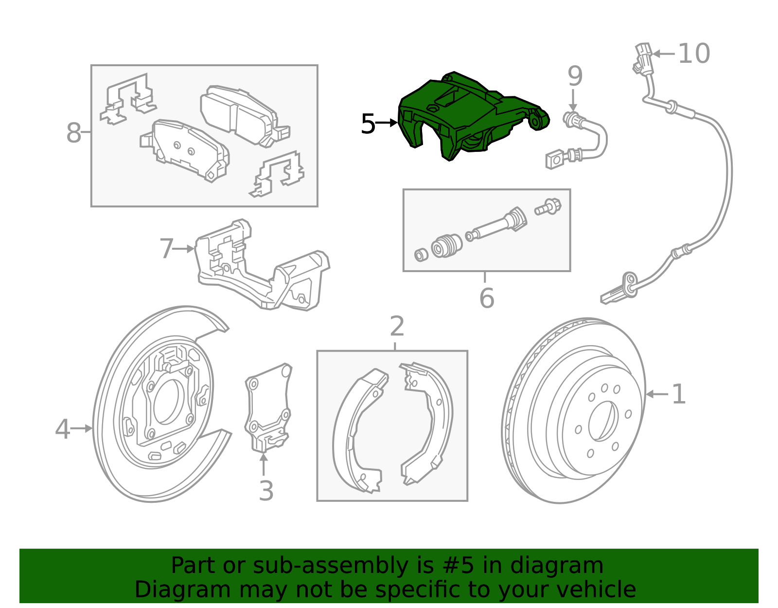 Rear Driver Side Brake Caliper - GM (84309161)