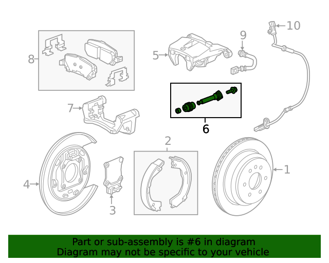 20152022 GM Rear Brake Caliper Guide Pin 84272369 GM