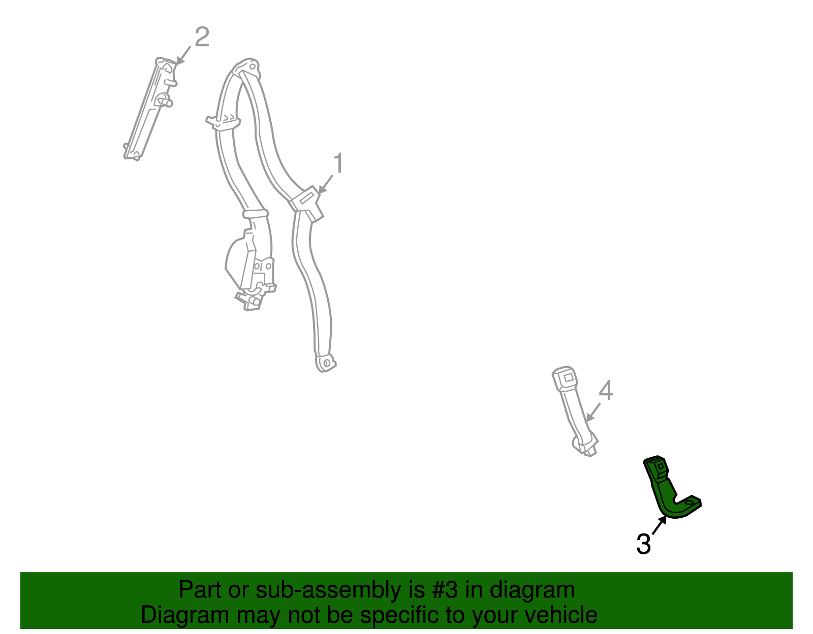 Buckle End - Ford (YW4Z-5461203-AAD)