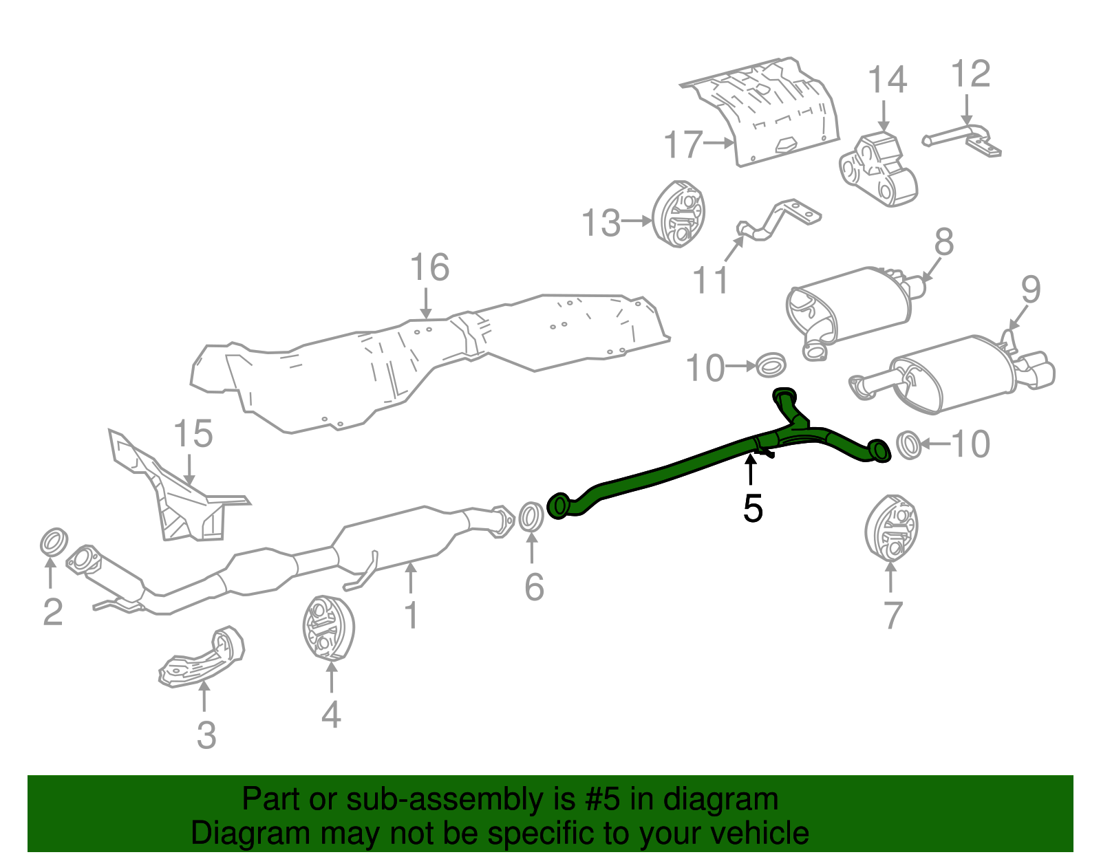 Pipe Assembly, Exhaust, Center - Toyota (17420-F0110)