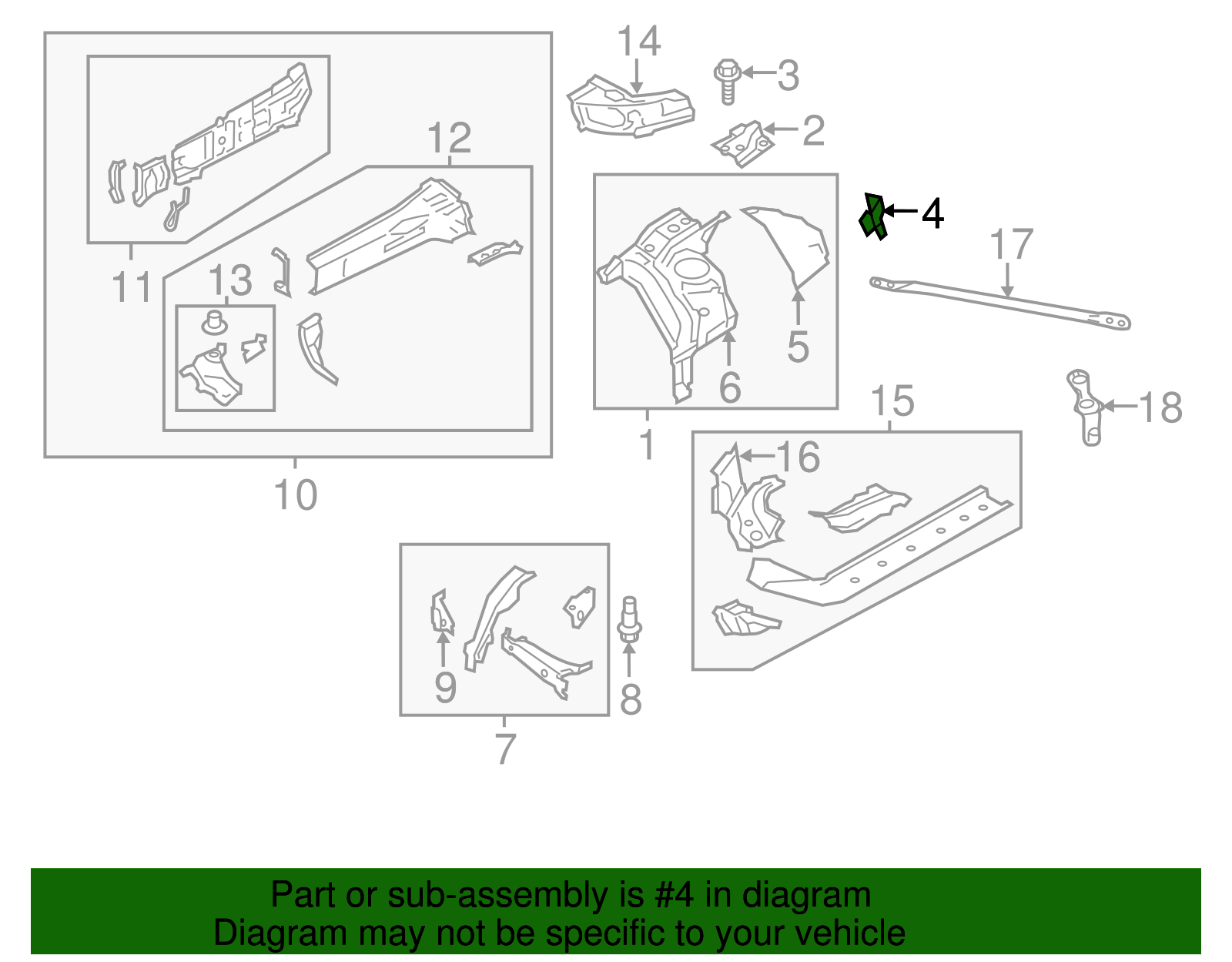 Apron Assembly Bracket - Scion (SU003-01301)