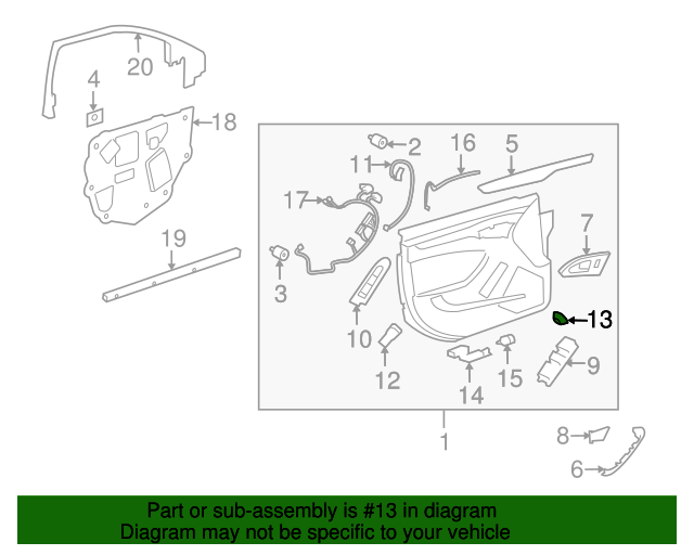 2008 Cadillac CTS Trunk Lid Switch Bezel 15867906