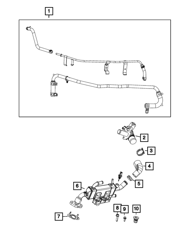 20162023 Mopar Egr Cooler 5281409AG Mopar Estores