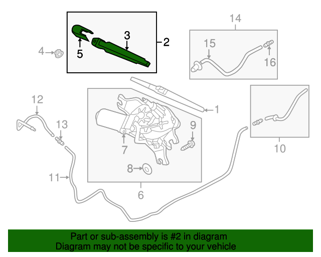 988151R000 Wiper Arm Assembly 20122017 Hyundai Accent World OEM