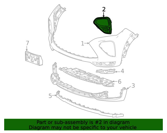 Front Passenger Side Bumper Cover Headlamp Molding 42793830 GM Parts