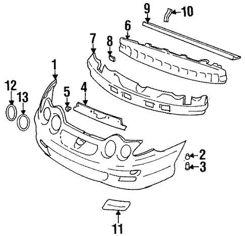 Bumper & Components - Front for 2001 Hyundai Tiburon | Hyundai OEM ...
