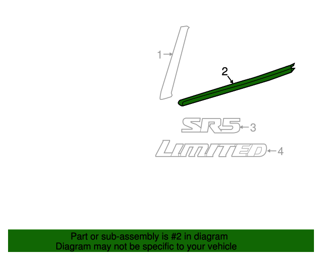 6816404030 Belt Molding 20162023 Toyota Sparks Parts