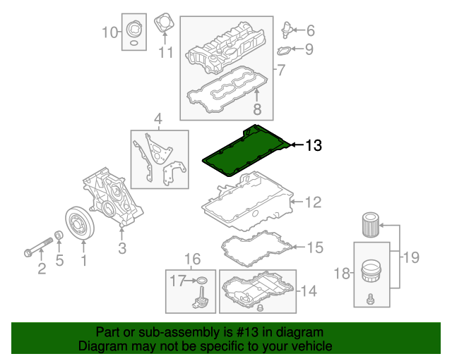 Genuine BMW 11137843145 Upper Oil Pan Gasket FREE Shipping on