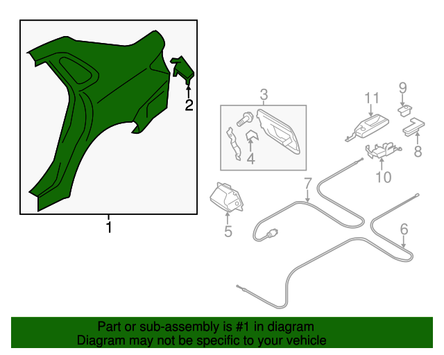 20132014 Subaru Impreza Quarter Panel 51439FG2409P Subaru Online Parts