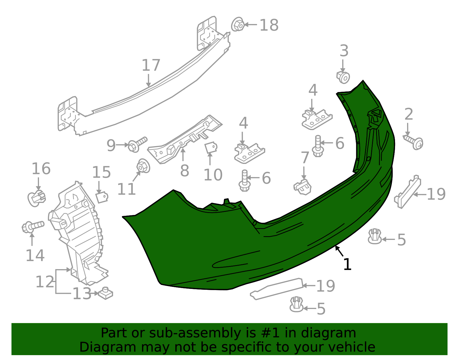 Cover Rear Bumper - Scion (52159-WB001)