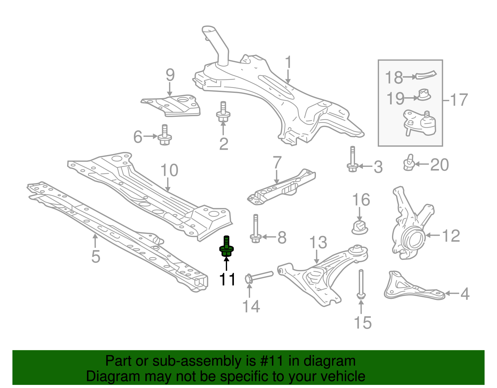 Front Brace Bolt - Scion (90119-A0263)