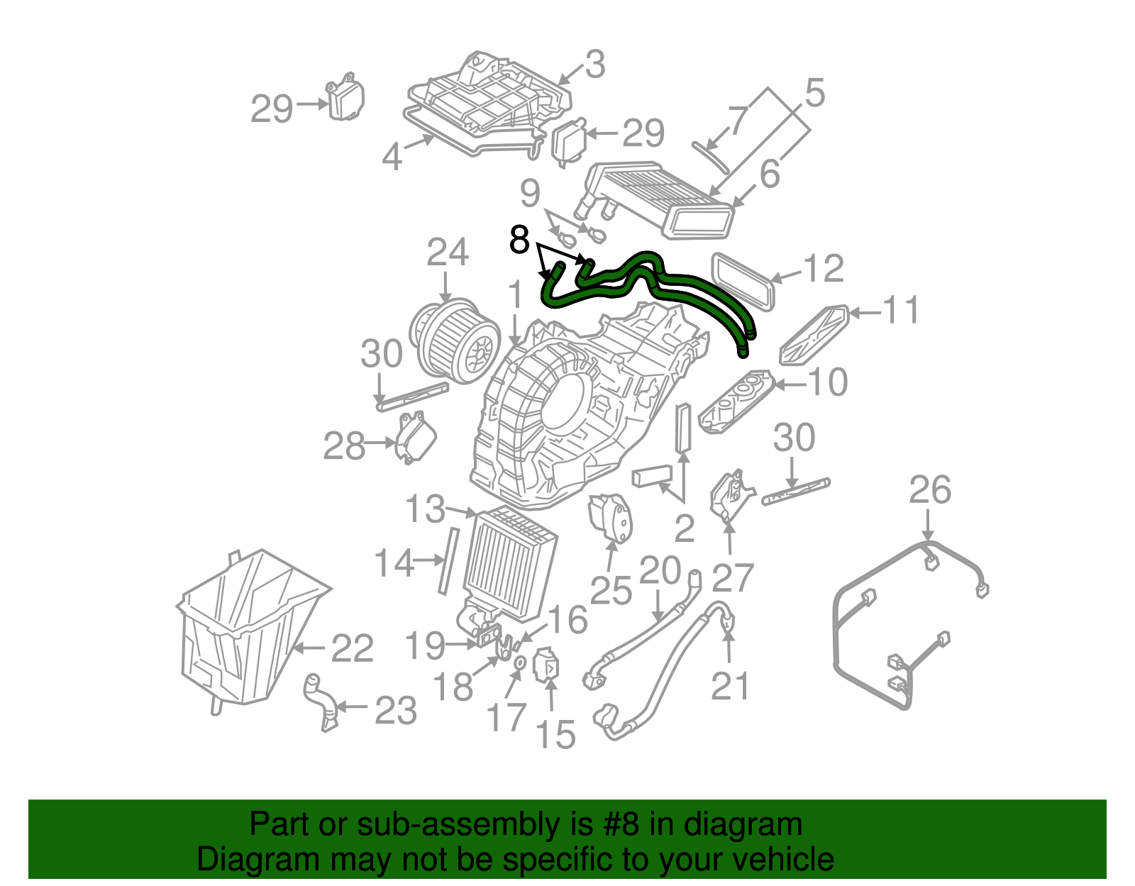 HVAC Heater Hose - Volkswagen (7L6-819-324-A)