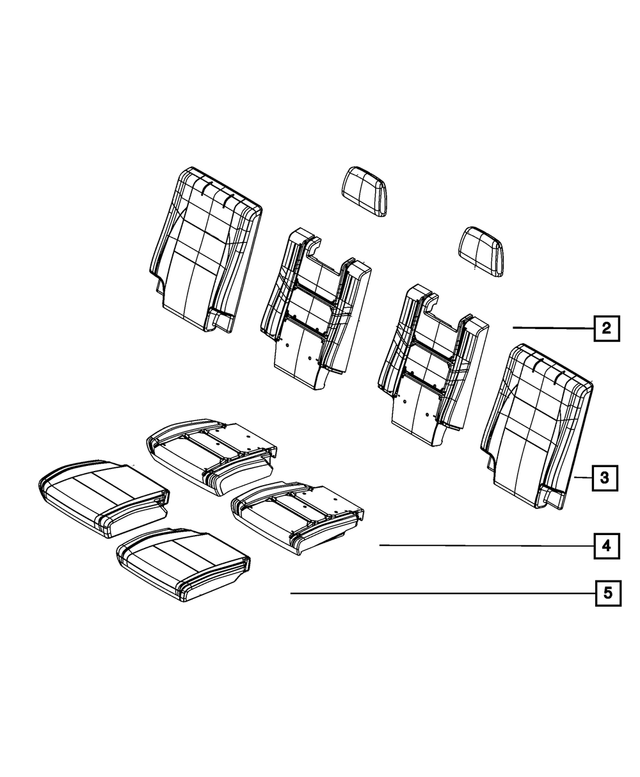 20212022 Dodge Durango Rear Seat Cushion Cover, Right 7FP80LA8AA