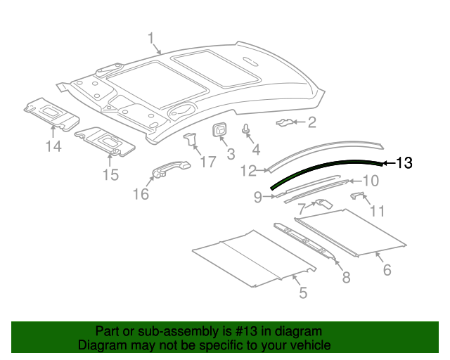 203-690-10-97 - Roof Insulator 2002-2005 Mercedes-Benz ...