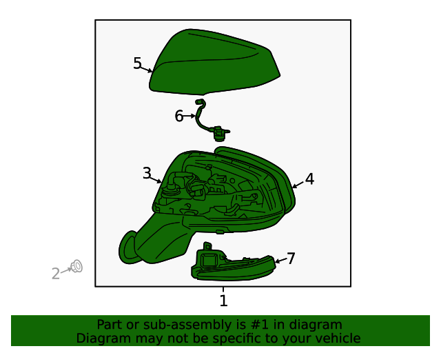 2019 Toyota RAV4 Mirror Assembly 879100R280J1 Toyota Parts Center