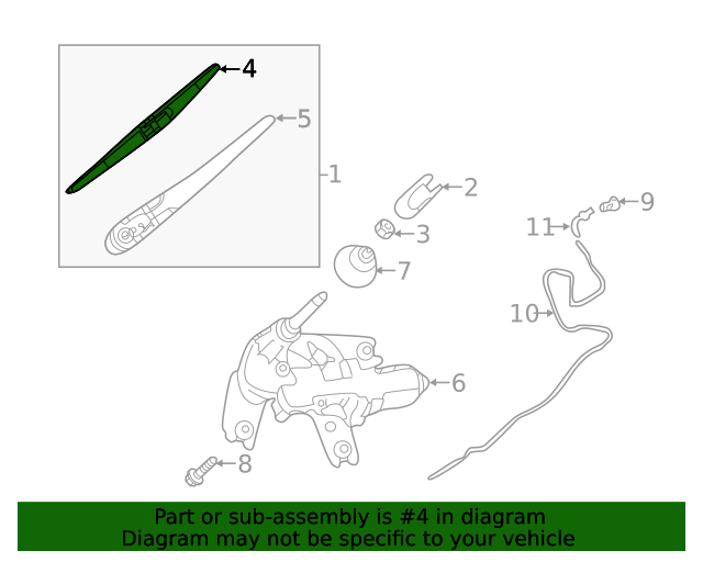 287905NA0A (287905na0a) 20192020 Infiniti QX50 Wiper Blade