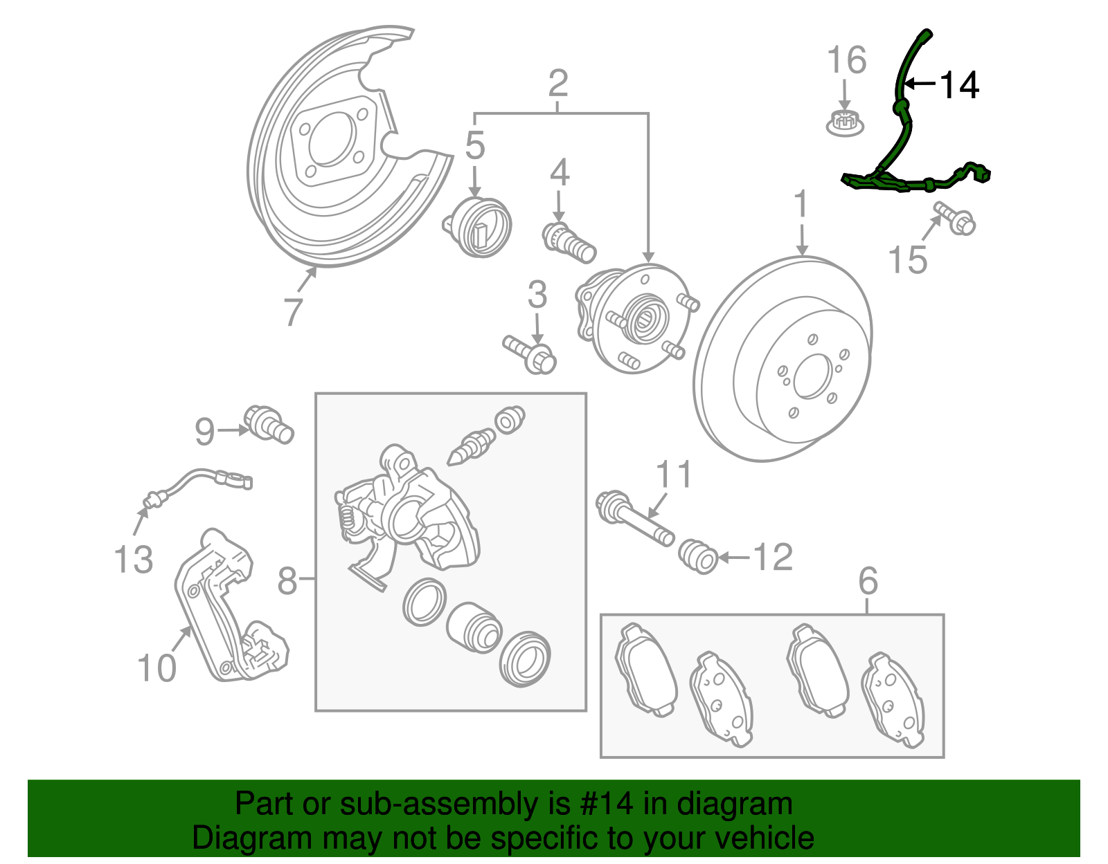 ABS Wheel Speed Sensor Wiring Harness - Toyota (89516-47070)
