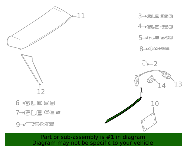 1677430000 Handle Molding 20202023 MercedesBenz MercedesBenz
