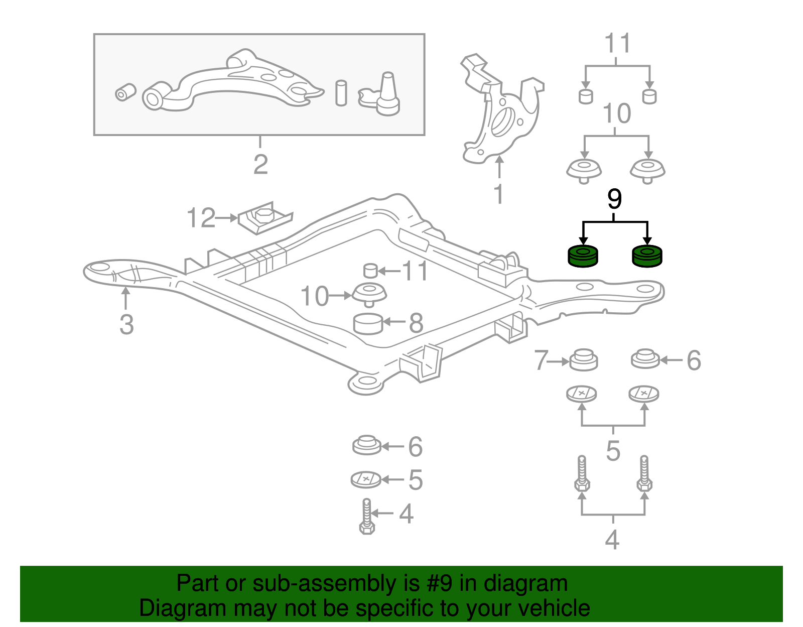 Engine Cradle Insulator - Buick (25757175)