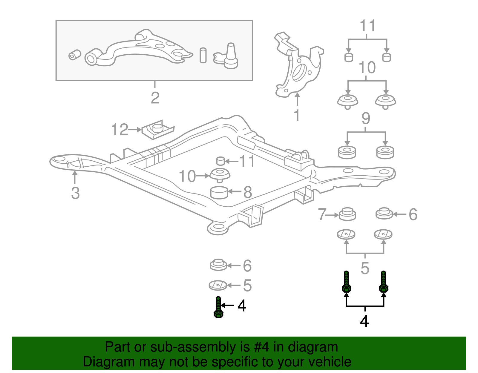 M14x2x103 Drivetrain and Front Suspension Frame Bolt - GM (11517701)