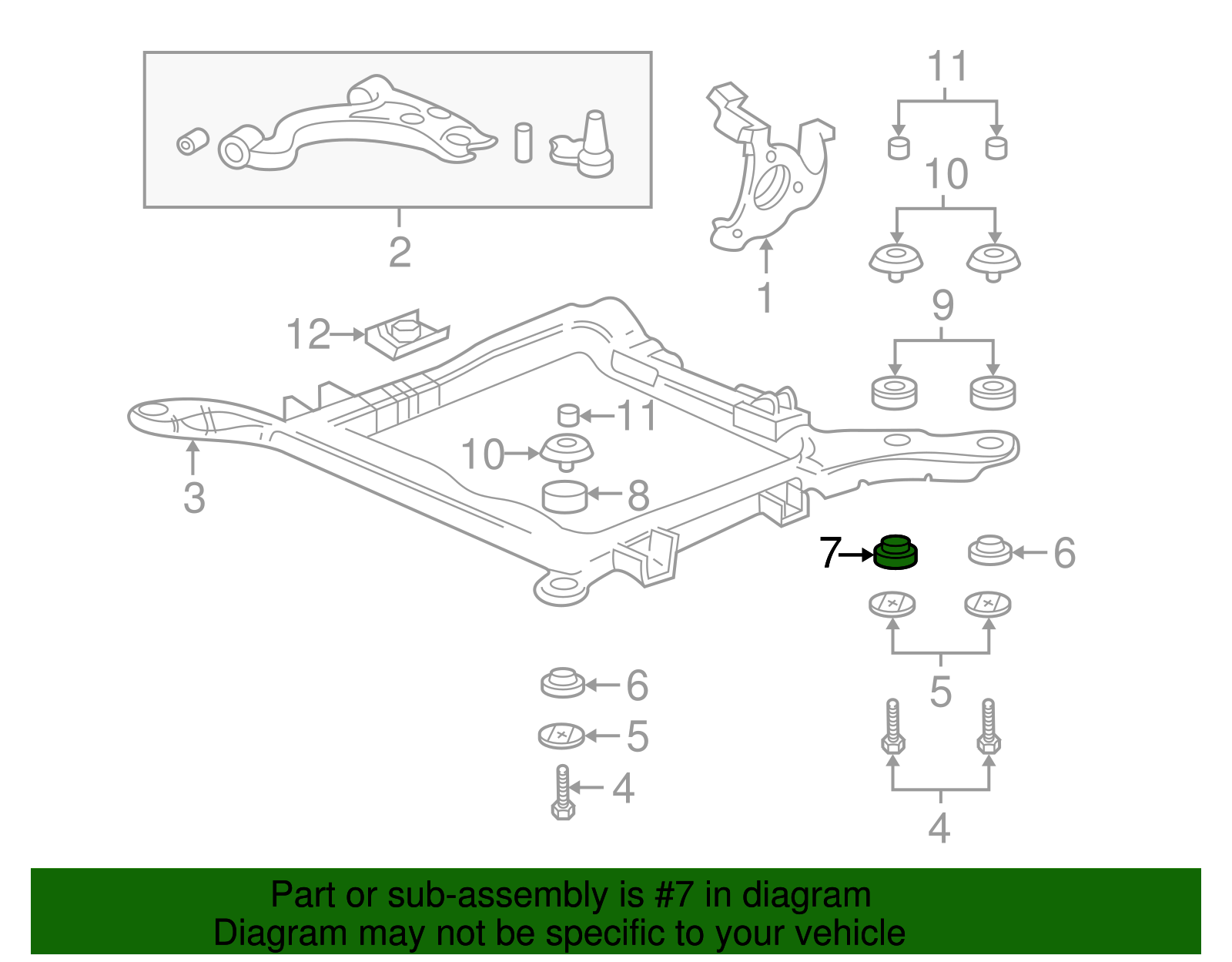 Engine Cradle Insulator - GM (25680769)