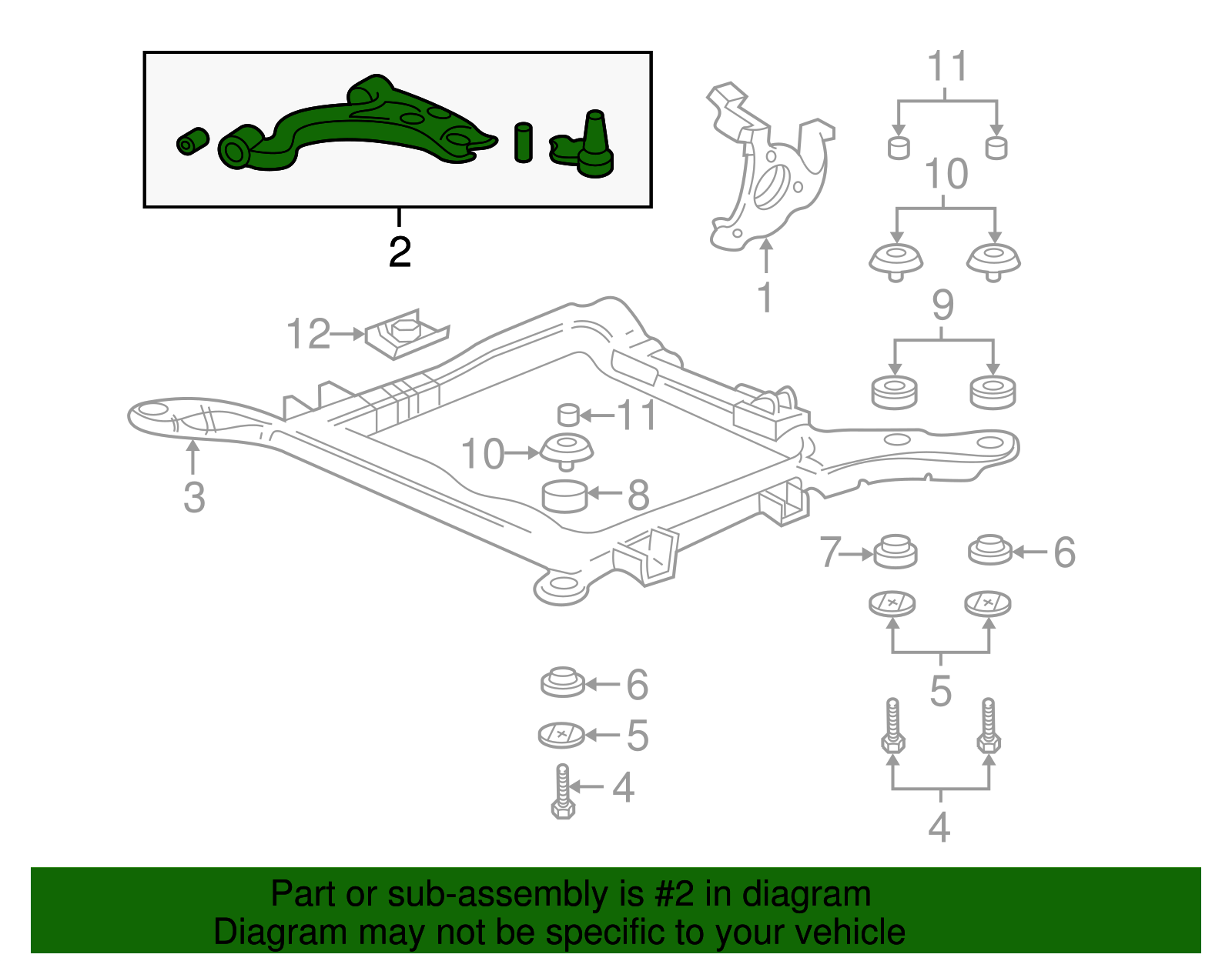 Front Passenger Side Lower Control Arm - Buick (25766510)