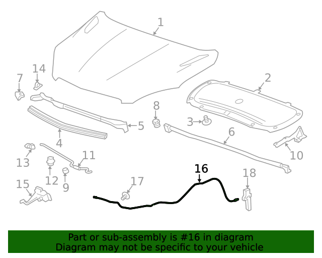 42575969 GM Hood Primary Latch Release Cable GM Parts Store