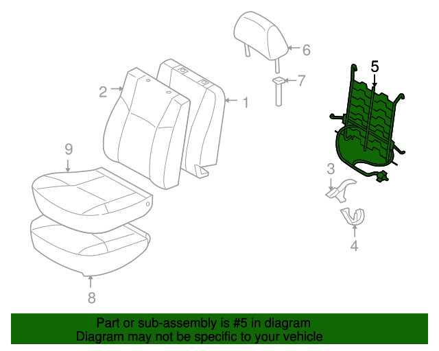 20052008 Toyota Lumbar Support 72760AD010 Toyota Parts Center