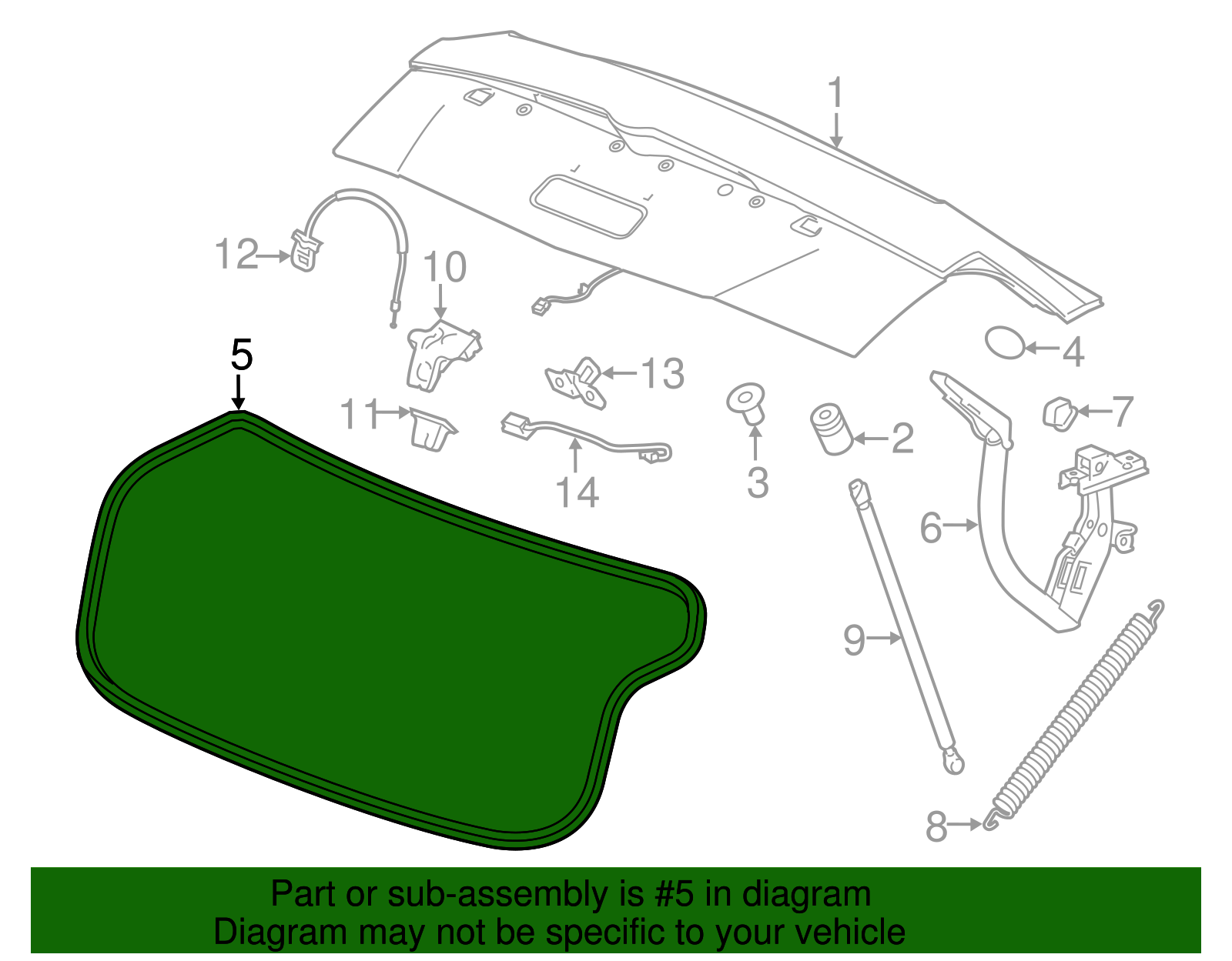 Rear Compartment Lid Weatherstrip - Cadillac (84113009)