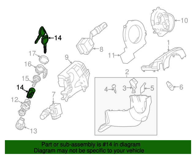 20102013 Mazda 3 Ignition Lock Cylinder BCY67614X