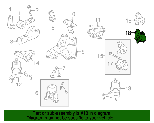 12322-0p030-lower-bracket-2014-2019-toyota-highlander-oem-genuine
