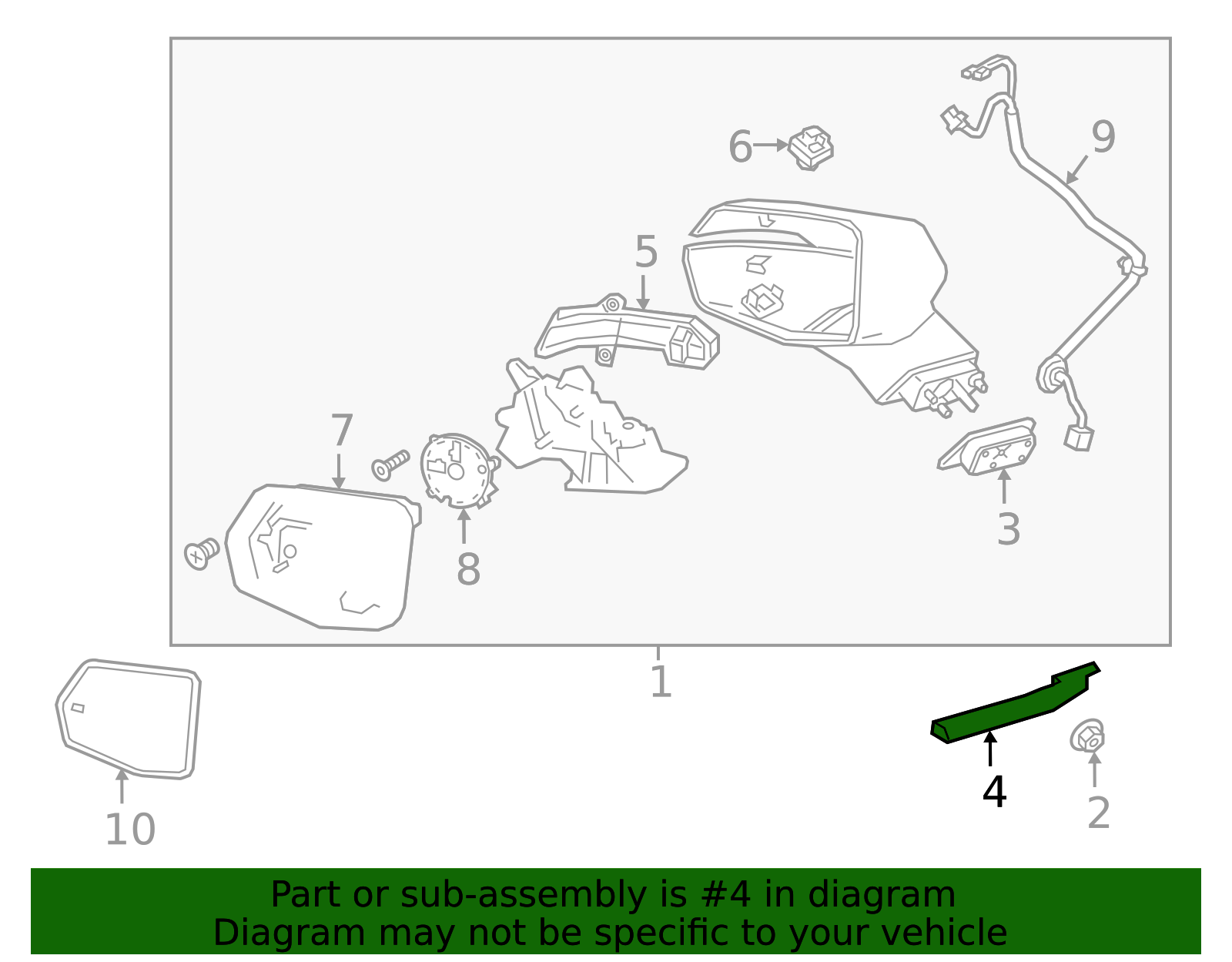 Driver Side Outside Rearview Mirror Seal - GM (84025011)