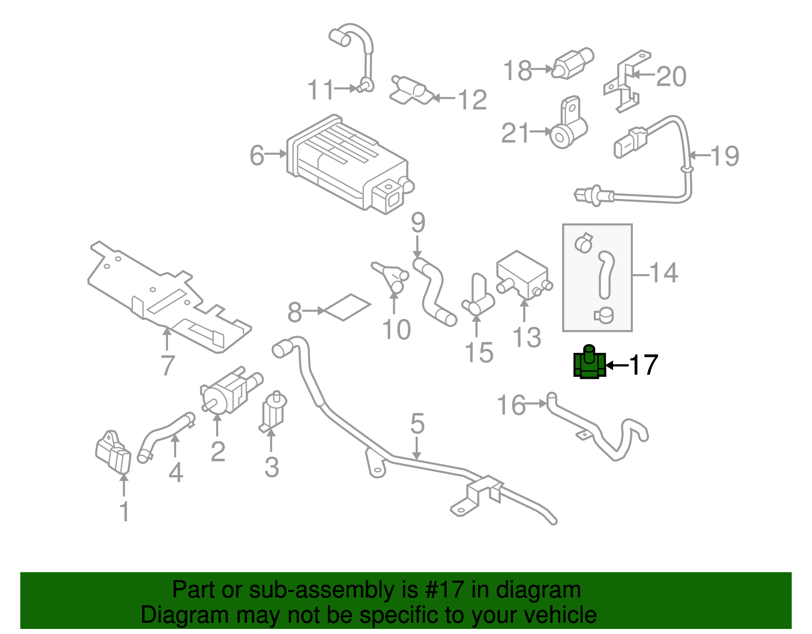 31460-3M000 - Evaporative Emissions System Line Adapter 2009-2016 ...