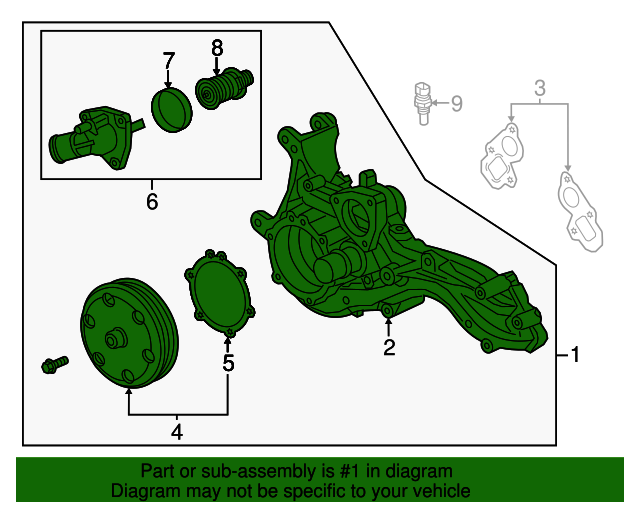 20162022 GM Engine Water Pump Housing with Pump 12700555 Auto Parts Express
