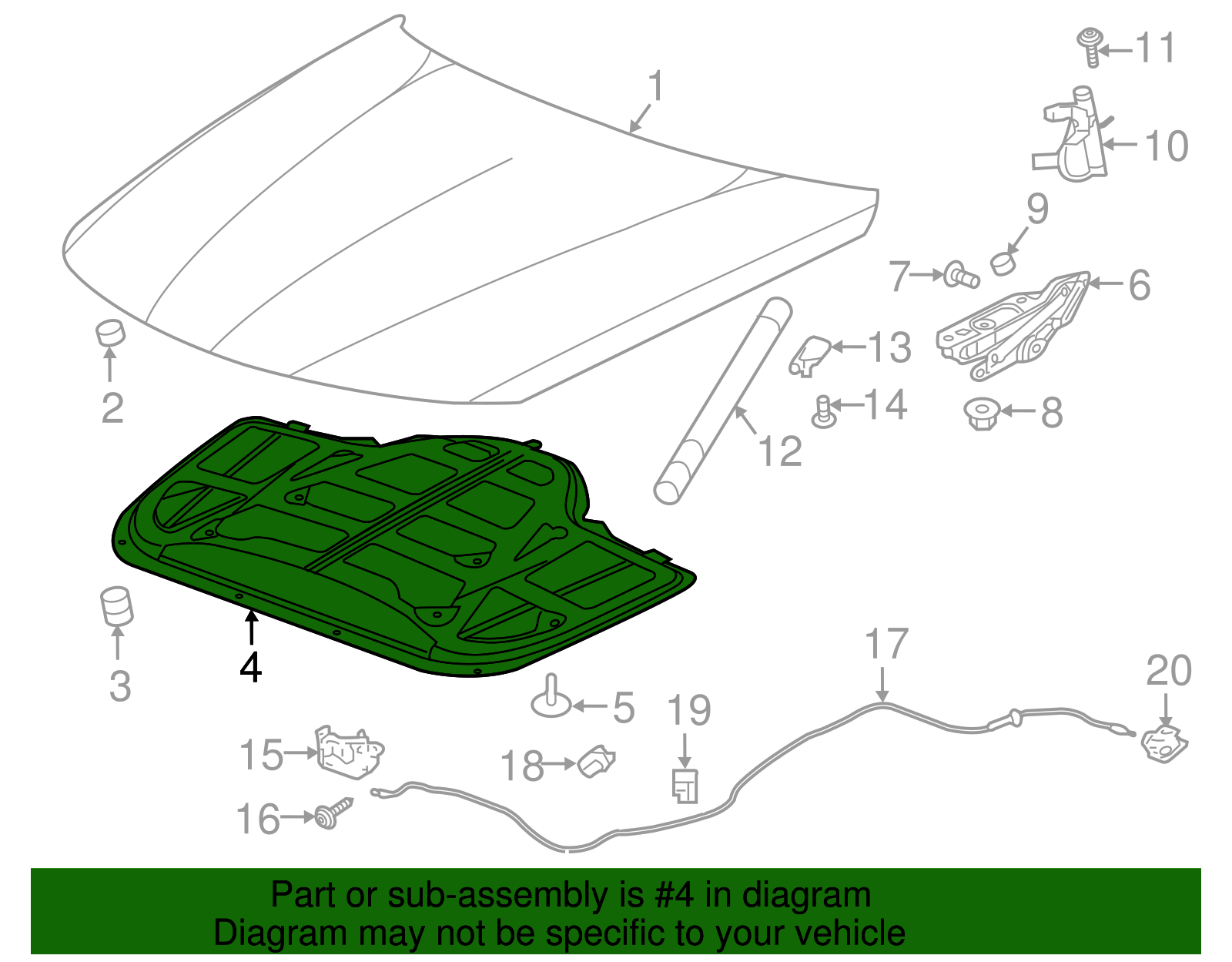 Hood Insulator - GM (84067590)