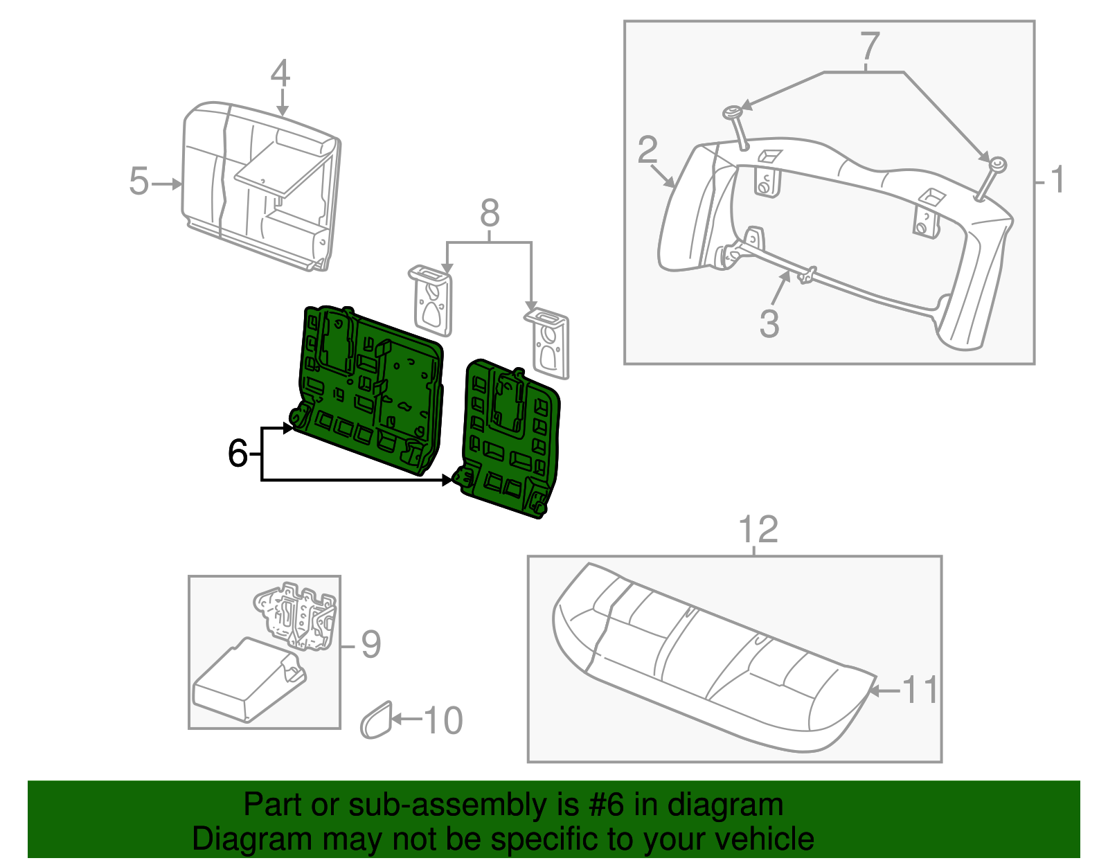 Seat Back Panel - Ford (YF1Z-5460508-BA)