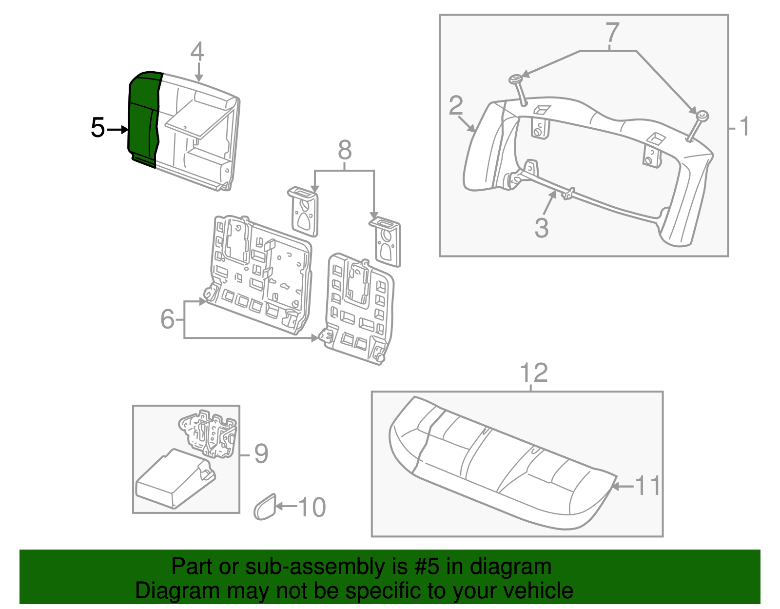Seat Back Pad - Ford (YF4Z-5466800-BA)