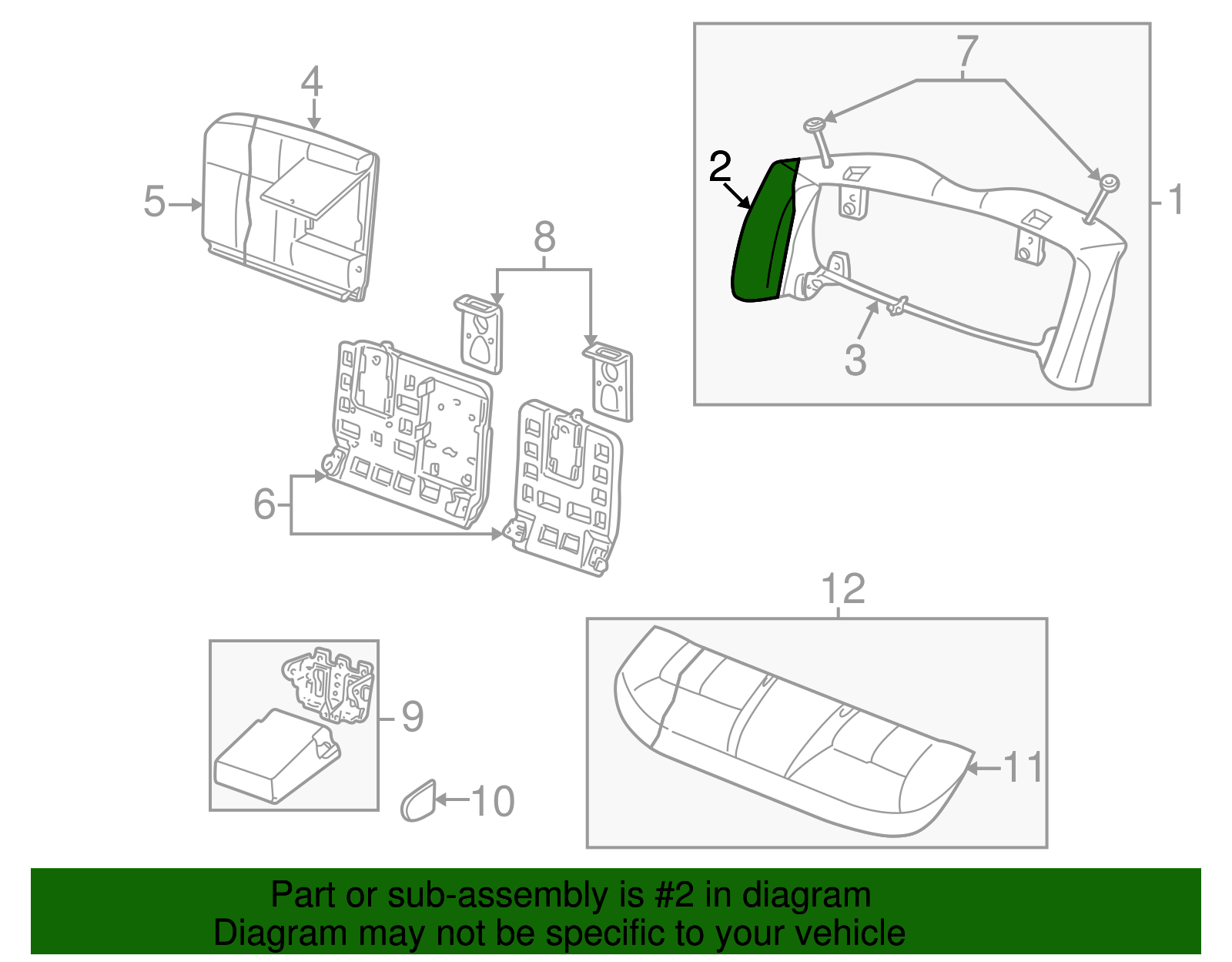 Seat Back Cushion - Ford (YF1Z-5466801-BB)