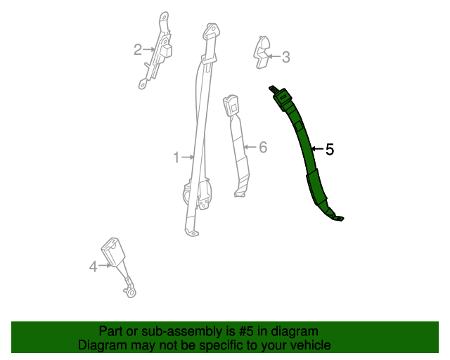 20062008 Isuzu Center Belt Assembly 8890227730 Isuzu Parts Center