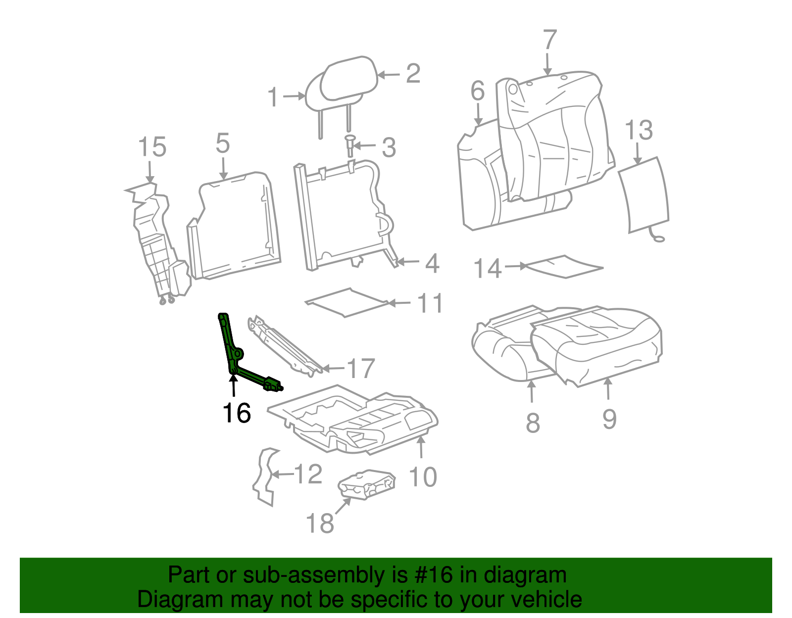Driver Seat Recliner - Buick (89043620)