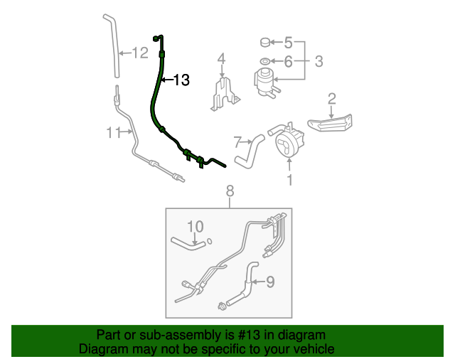 genuine-oem-pressure-hose-part-57500-3e000-fits-2003-2006-kia-sorento
