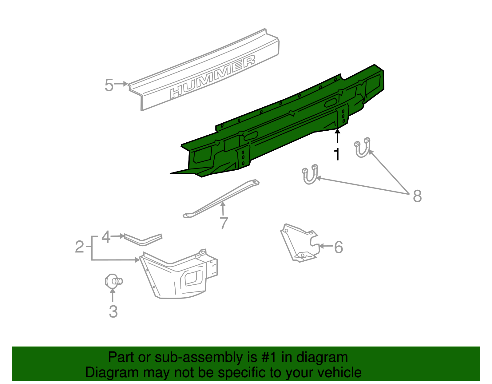 Rear Bumper Impact Bar (19178227)